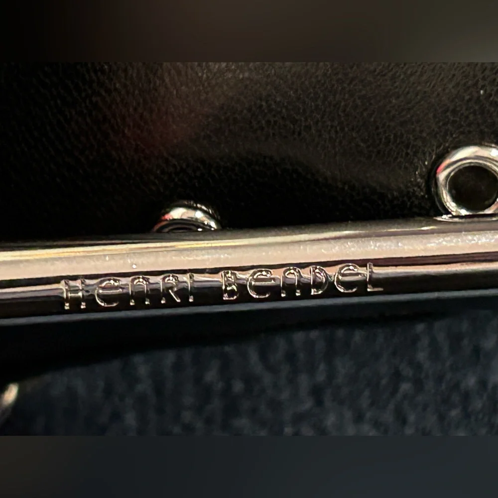 Henri Bendel's black/ silver grommet purse NWOT - Picture 8 of 10